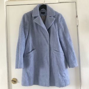 Topshop Blue fuzzy coat